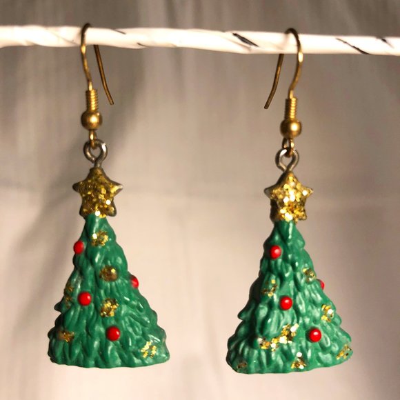 Christmas Tree Earrings - Picture 1 of 5